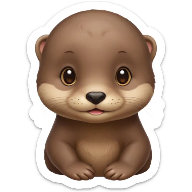 The face of a cute baby otter (little cheeks, not much hair) sticker