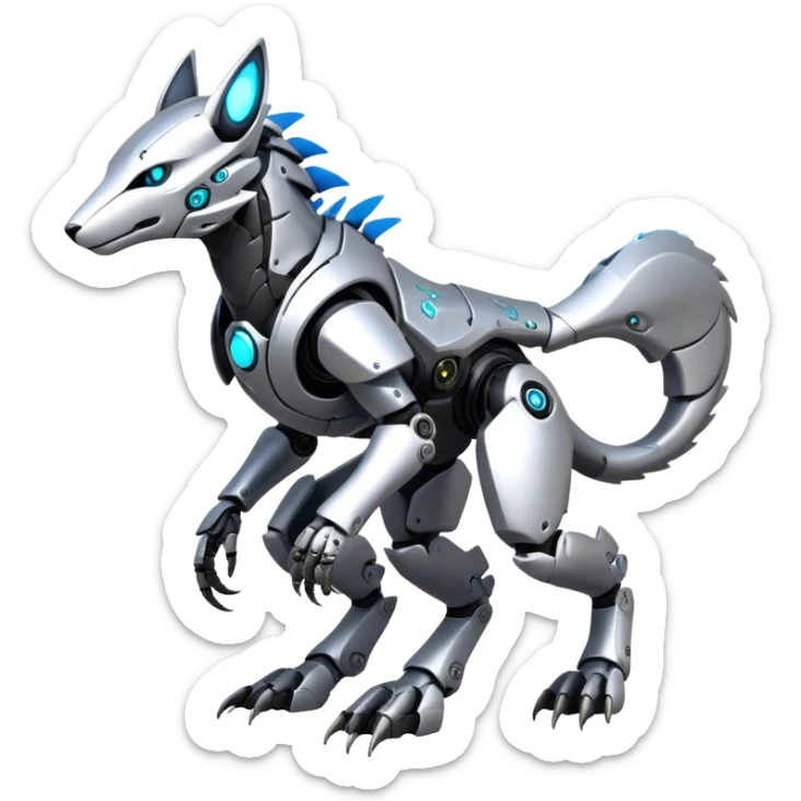 Modern Futuristic Cyborg-Vernid-Sergal-Trico-Protogen-Robot-species by LiLaiRa full body sticker