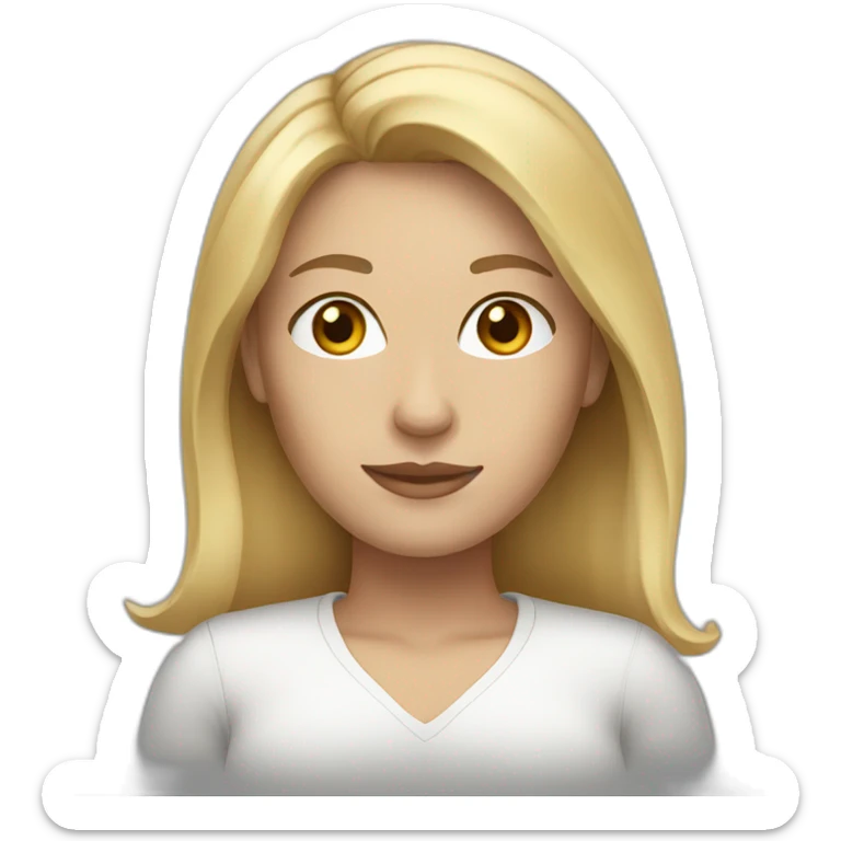 woman with shoulder length blond hair and brown eyes sticker