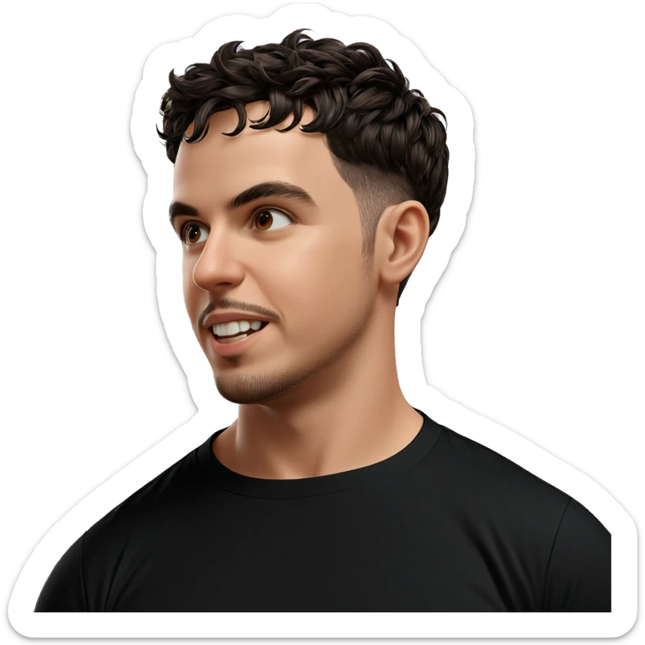 realistic male portrait indoors sticker