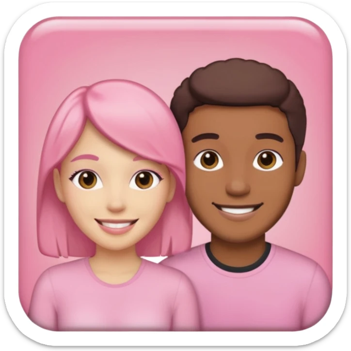 pink polaroid photo of a couple sticker