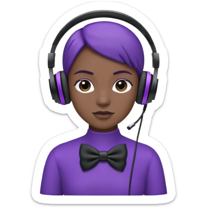 headphones with bow on the right side black and purple headphones looking like this 🎧 sticker