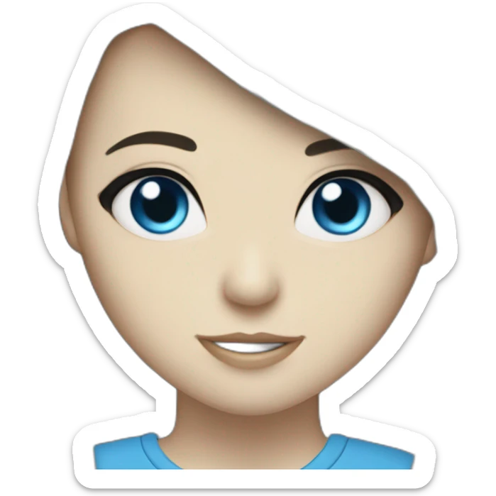 Deepredlonghair-blue-eyes-metalclothing-girl sticker