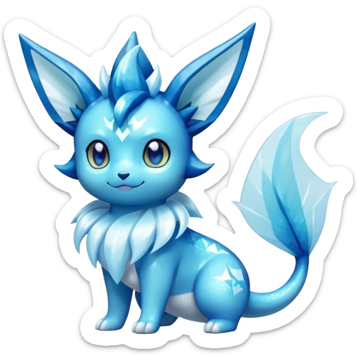 Kawaii Gorgeous Beautiful Shiny Sparkly Vaporeon-Glaceon-Pokémon full body sticker