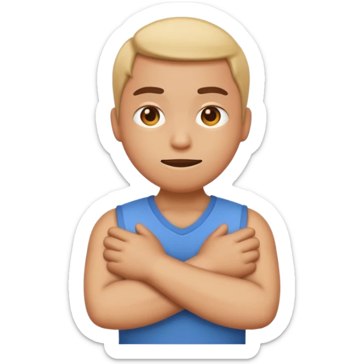 a funny emoji of a person with crossed arms conveying 'nah' meaning, humorous style sticker