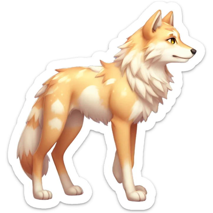 Anthro Colorful Shiny Fionbri-Falvie-sparkle-wolf-sona with shiny markings full body sticker