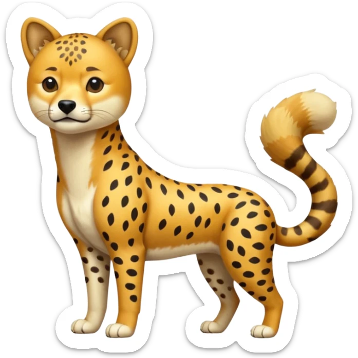 Cheetah-Dingo-Shiba-Inu-Leopard-Lion-hybrid-animal-creature, full body  sticker