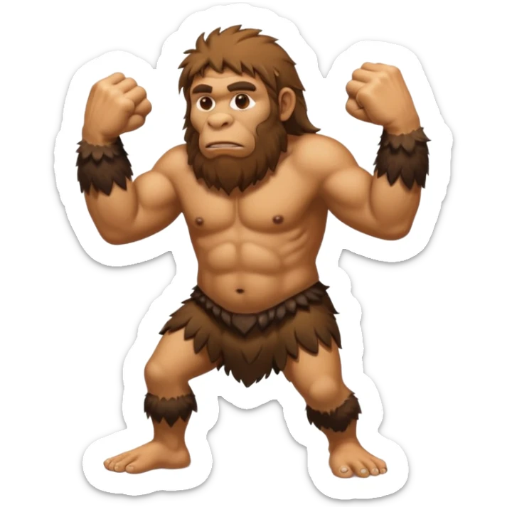 Can you make a emoji of a Neanderthal  with his knuckles dragging on the ground? sticker
