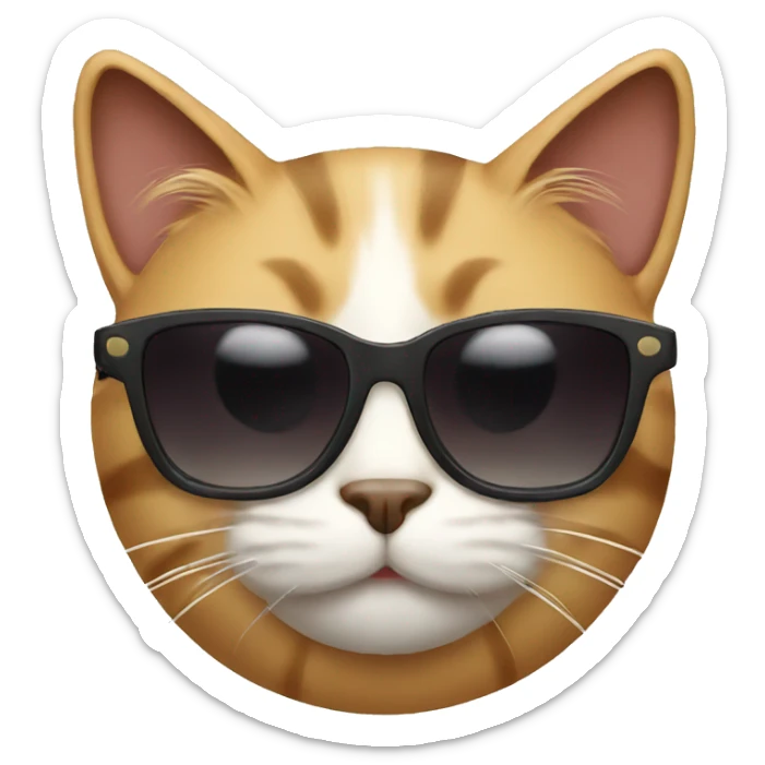Cat with sunglasses sticker