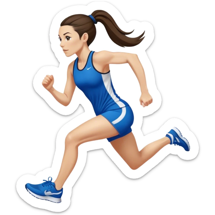 Melanie chisholm with a high ponytail wearing athletic attire and running shoes sticker