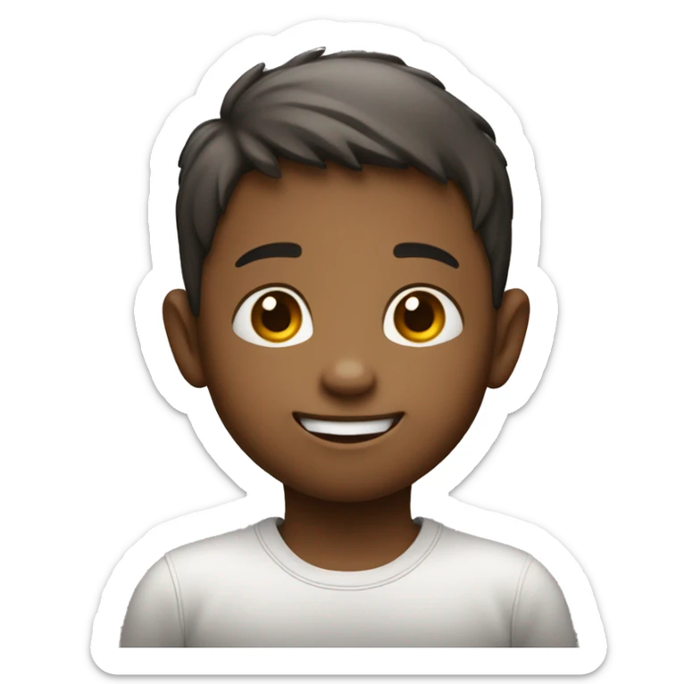 An emoji of a child, depicting a small person with a cheerful expression, typically with short hair and wearing casual clothing, symbolizing youth and innocence sticker