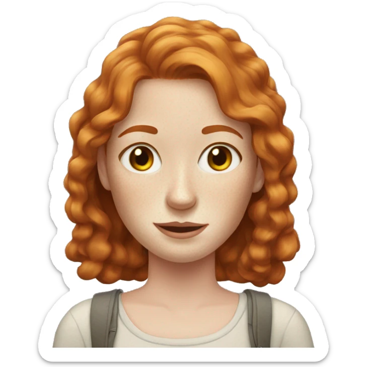 Pale redhead woman with lots of freckles on face sticker