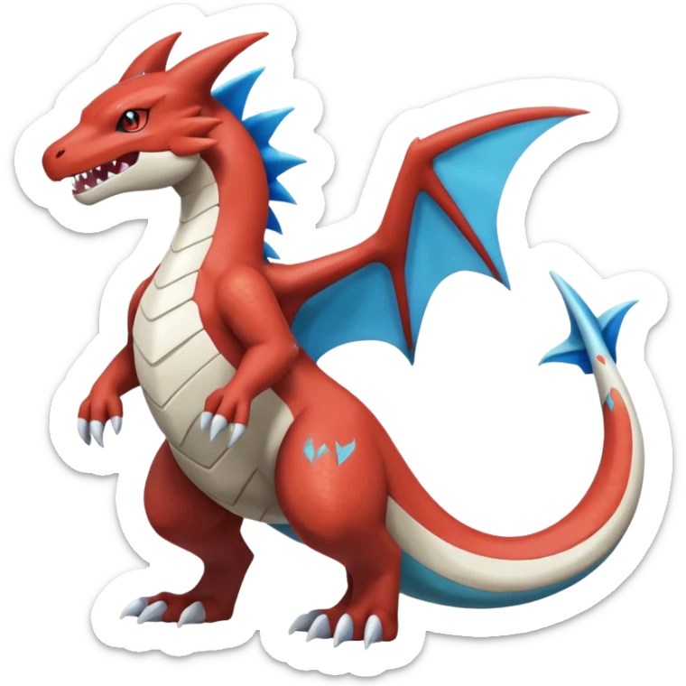 Shiny Silvally-Charizard-Marowak-Salamence-Croconaw-Latios-Fakémon-hybrid-creature (full body)  sticker