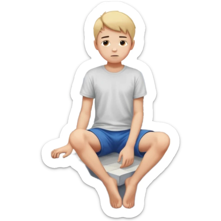 Ragazzo seduto su un tetto di un palazzo, con le gambe a penzoloni sul vuoto sticker