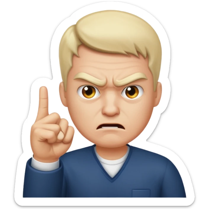 Cree moi un emoji d’un humain qui fait un doigt d’honneur  sticker