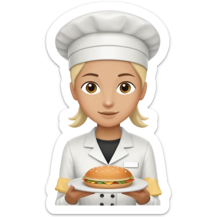 hazme una persona atendiendo en un comedor universitario sticker