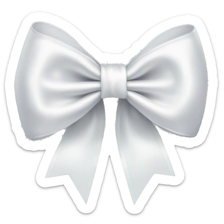 white satin bow sticker