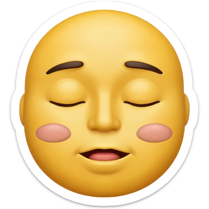 A male emoji with big fat lips with it’s eyes closed not smiling with its mouth closed and it’s yellow while making the ishowspeed face sticker