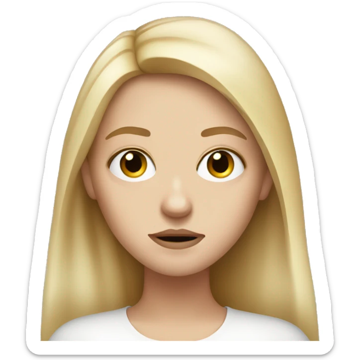 White girl with long blond hair who is Annoyed with bags under eyes  sticker
