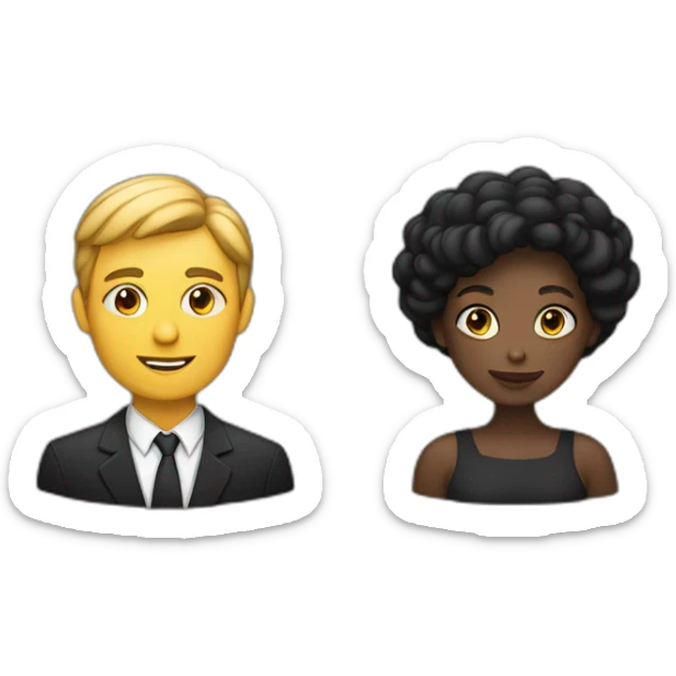 Un homme noir et une femme noire qui se font un câlin sticker