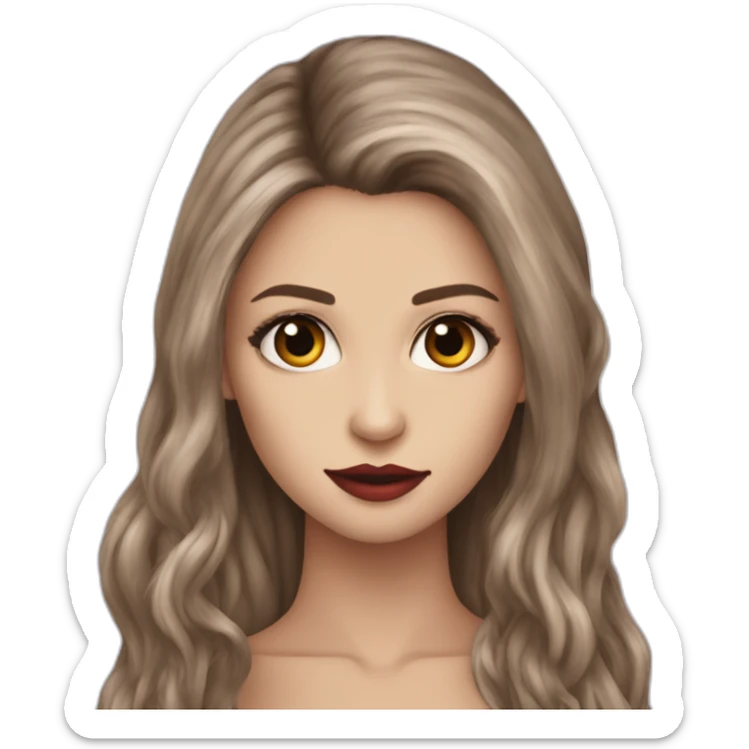 Katerina Pearce un vampire diares with long hair by Nina dobrev sticker
