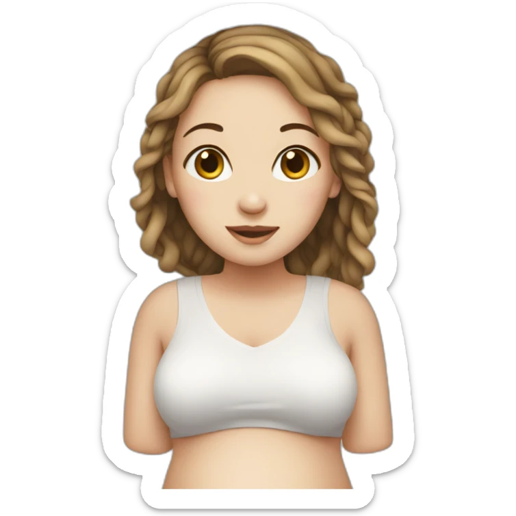 pregnant young woman white skin sticker