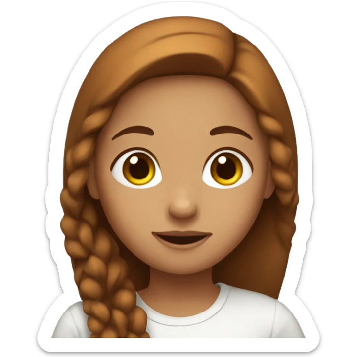 Girl with brown hear sticker