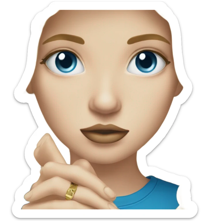 Blonde blue eyed girl holding a lost Mary vape sticker