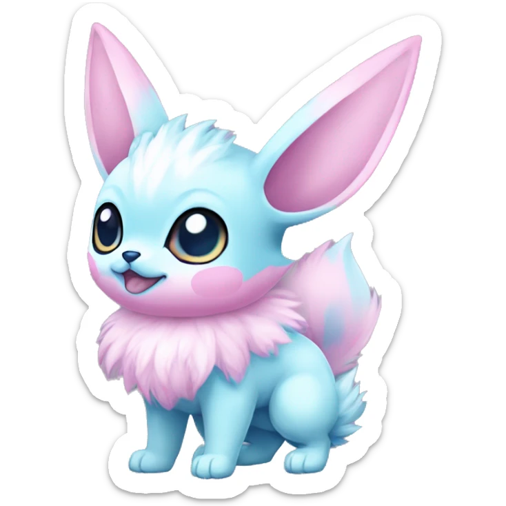Kawaii Pastel Cotton-Candy-Colored Eeveelution-Cute-Chihuaha-Pokémon-fusion full body sticker