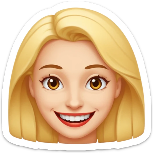 facial Upselling scam women fake sympathetic smile, predatory grin, saccharine smile, smirk sticker