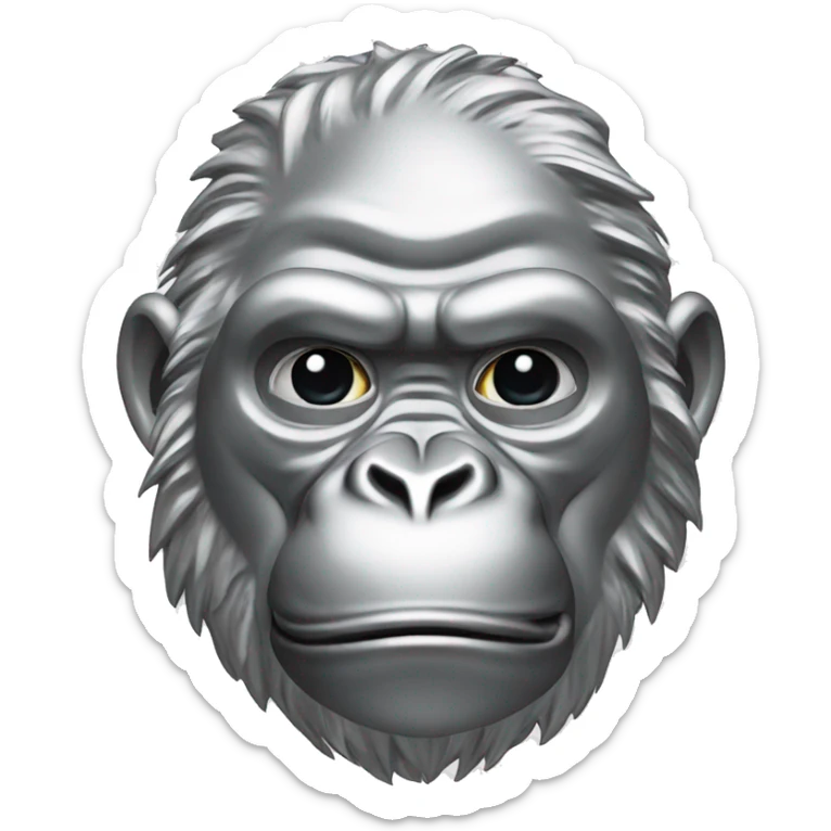 Gorilla made of platinum metal sticker