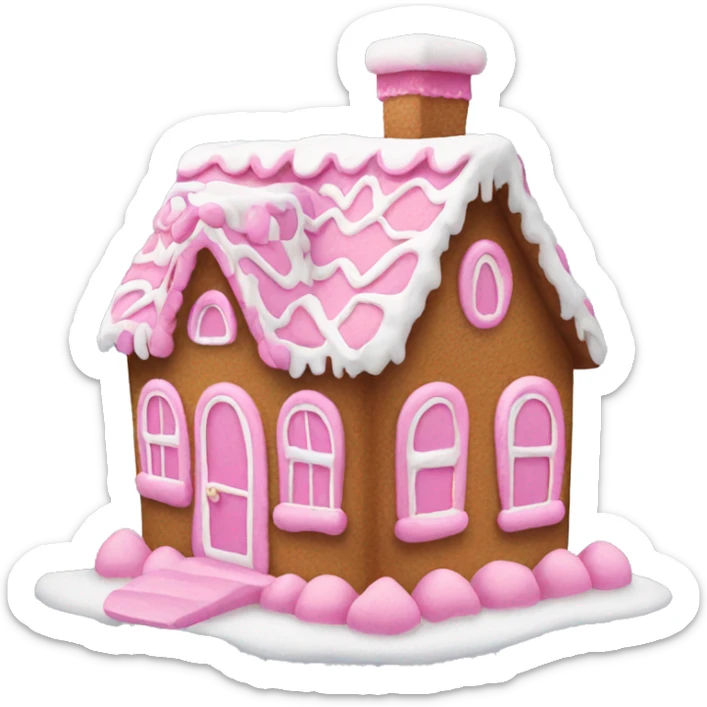 Pink gingerbread house sticker