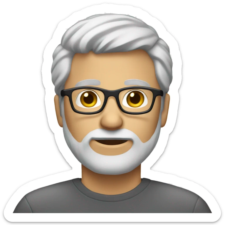 White male, mid 40, with blind to gray hairs. A bit of beard. Glasses.  sticker