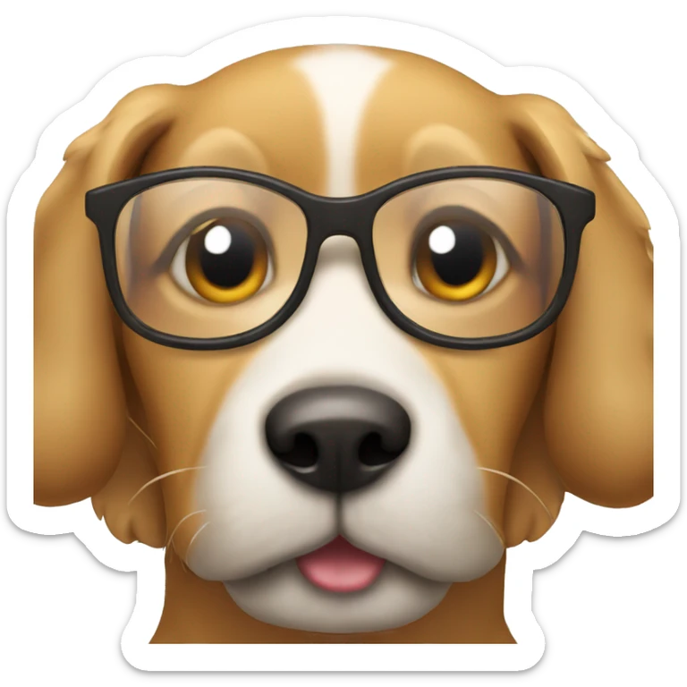 dog with glass  sticker