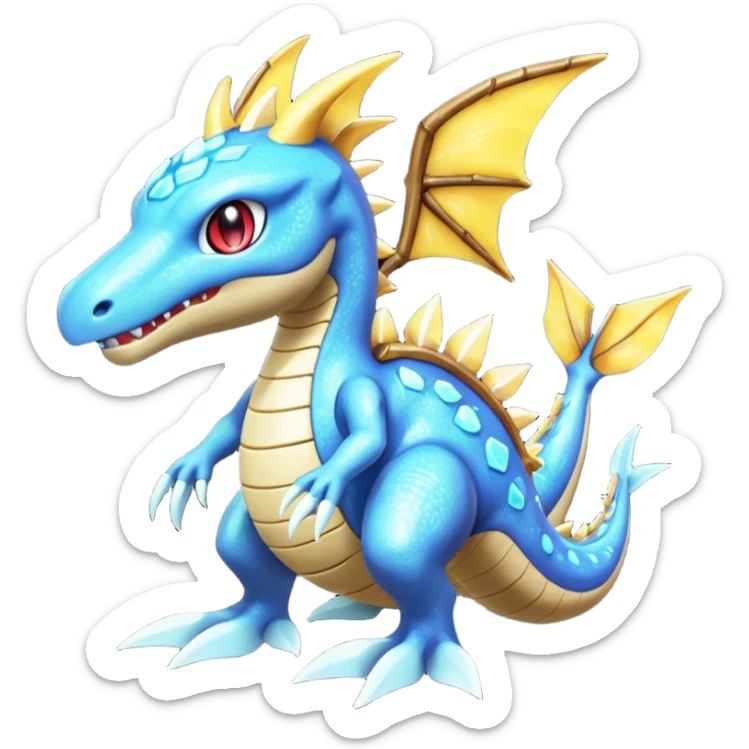 elemental sparkly sparky woody deadly cybernetic spooky Kingdra-Terrakion-Trevenant-Pokémon-Fakémon-hybrid-creature sticker