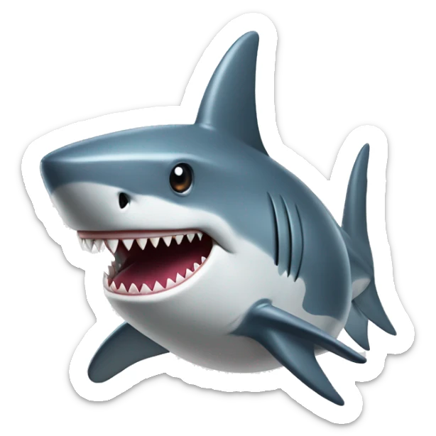 Shark with a top hat sticker