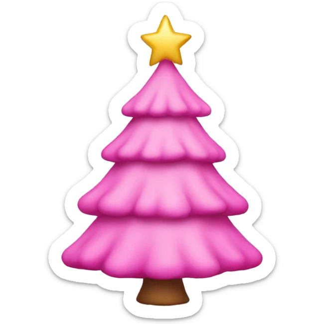 pink christmas tree sticker