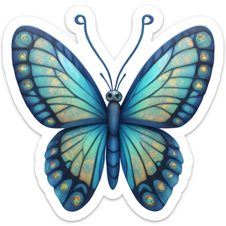 Blue butterfly sticker