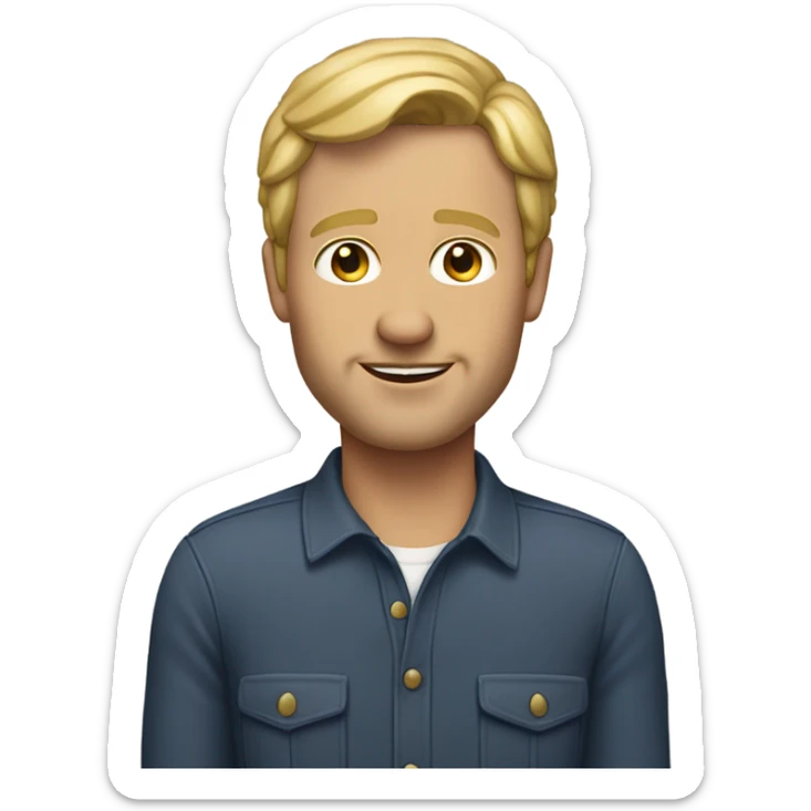 50 year old male with lite skin and dirty blonde hair and gl sticker