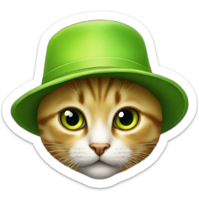 kitten wearing a green stanley ipkiss mask and wearing a yellow hat from the film the mask sticker