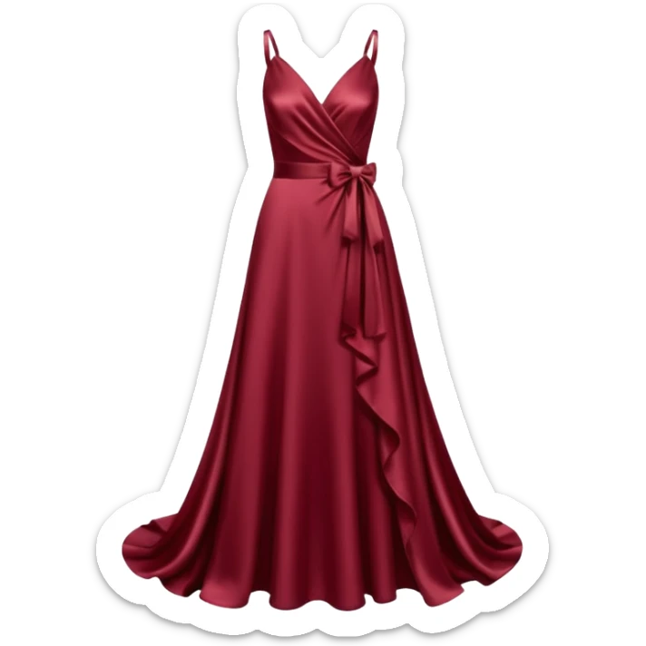 Burgundy satin dress sticker