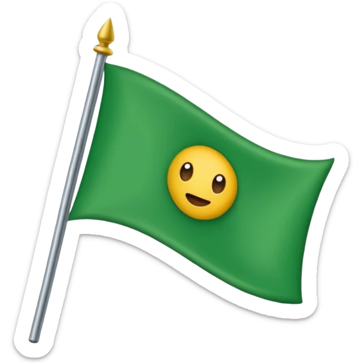 solo una bandera simple, un palo y una bandera verde en forma de pico, sin emojis de cara encima sticker