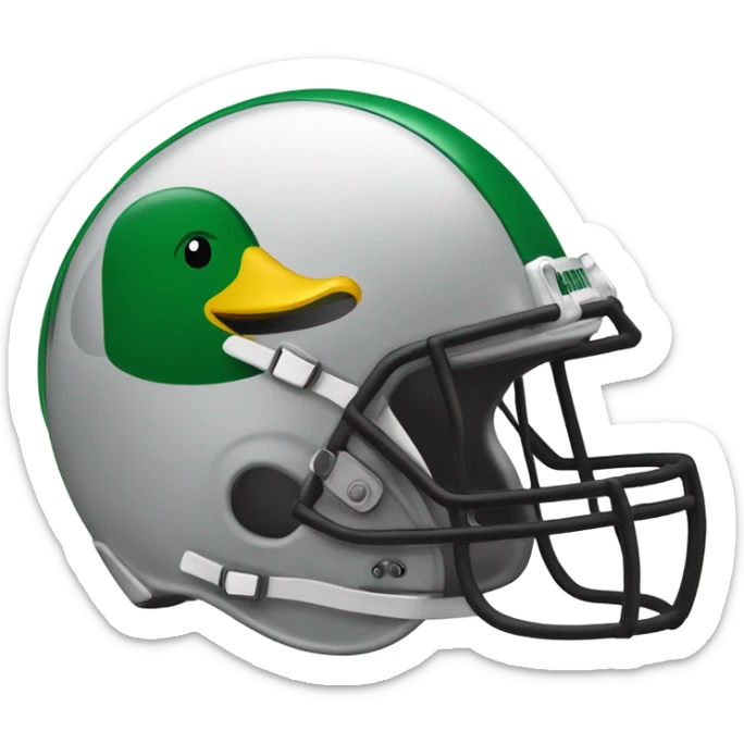 university of oregon duck wearing an ohio state university football helmet sticker