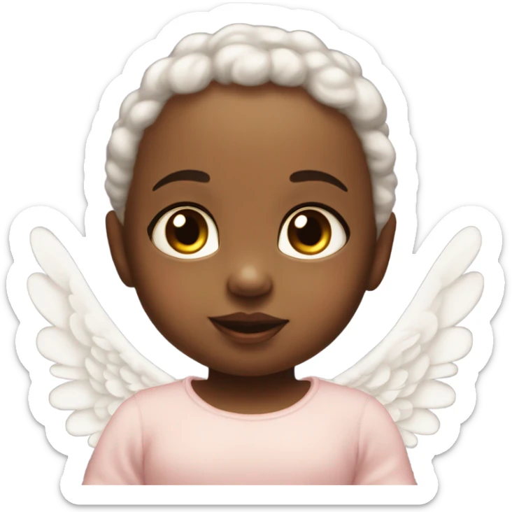 twin baby girls with halo and angel wings sticker