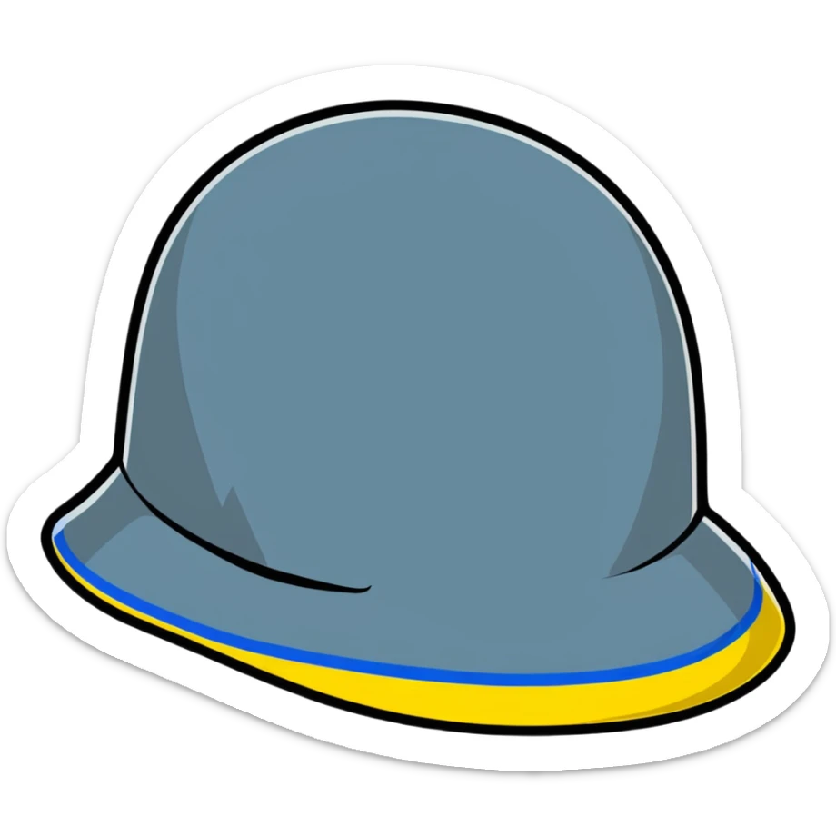 Modern Ukrainian military kevlar helmet with national blue and yellow markings sticker