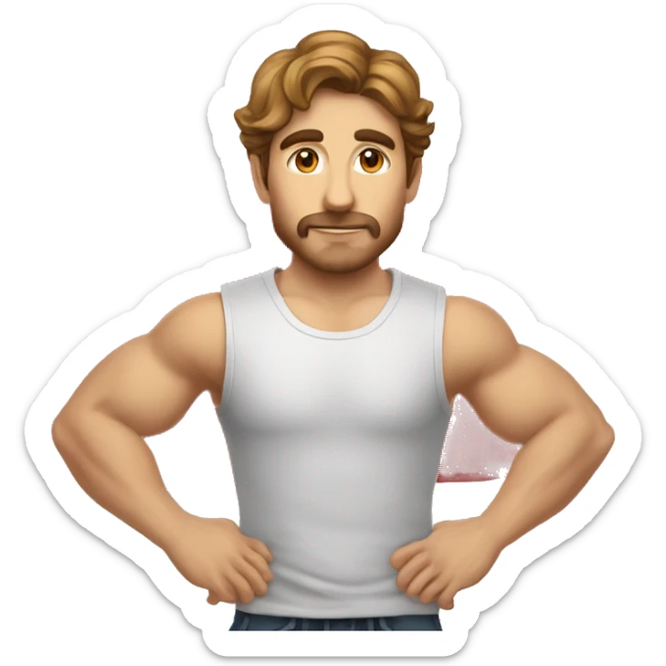 Hombre, masculino, joven de unos 30 a 40 años, con camiseta roja y blanca ha bastones verticales y un piluso rojo  sticker