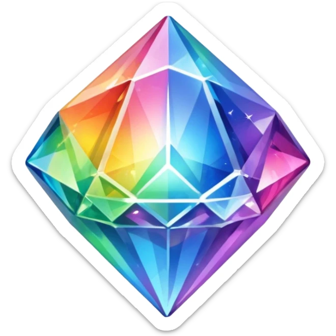 power crystal rainbow sticker