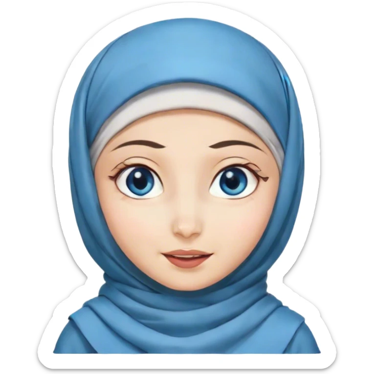 Turkish beautiful finish Konya girl blue eyes with hijab and islamic dress she’s Winking Face sticker