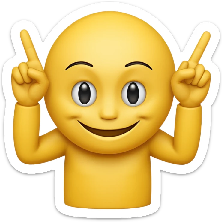 Smiley face with a attitude face and flipping his middle fingers of both hands and both feets sticker