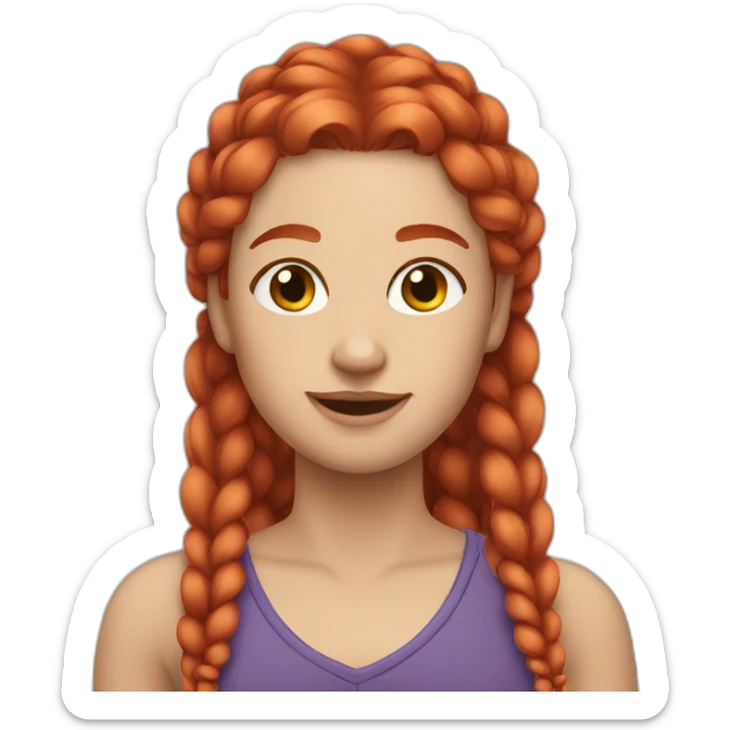 red hair braids sticker